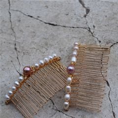 Lược Cài Tóc Ngọc Trai Tự Nhiên 20 Răng Mặt Hạt Ngọc Trai Tròn MADAME HIEN PEARLS Quà tặng Mẹ Yêu PKT010