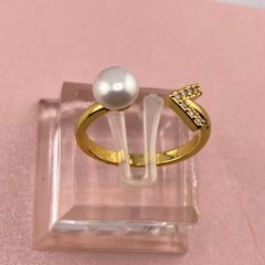 Nhẫn Nút Ngọc Trai Tự Nhiên MADAME HIEN PEARLS Thời trang Freesize NN019