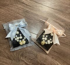 Túi voan dây ruy băng rút có nơ kích thước 10x12 cm bao bì trang sức hạt trai PKG001