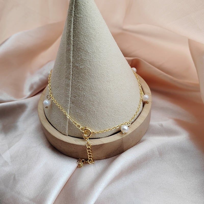 Lắc Mắt Cá Chân Đính Hạt Trai Tua Rua Đáng Yêu MADAME HIEN PEARLS Cho Nữ VCT002