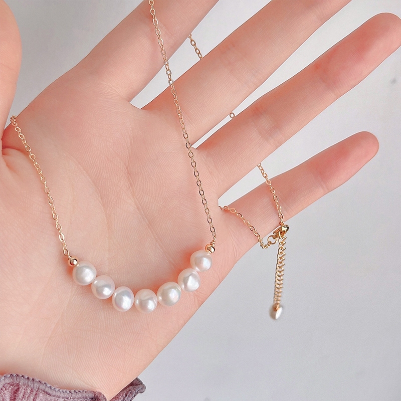 Vòng Cổ 8 Hạt Ngọc Trai Baroque Tự Nhiên Mặt Cười MADAME HIEN PEARLS MB005