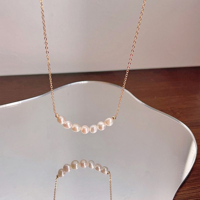 Vòng Cổ 8 Hạt Ngọc Trai Baroque Tự Nhiên Mặt Cười MADAME HIEN PEARLS MB005