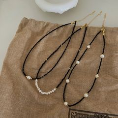 Vòng Cổ Pha Lê Đen Mặt Cười Hạt Baroque Nhí Tự Nhiên MADAME HIEN PEARLS MB021