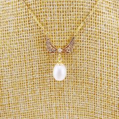 Vòng cổ 1 Hạt Ngọc Trai Giọt Nước Tự Nhiên Dáng Cánh Thiên Thần MADAME HIEN PEARLS