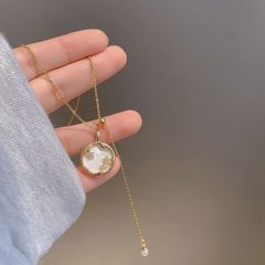Mặt Vòng Cổ Phiến Hoa Nền Xà Cừ Đính Ngọc Trai Tự Nhiên MADAME HIEN PEARLS MG020