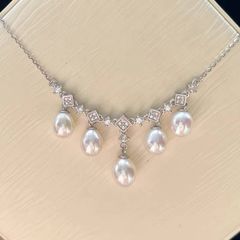 Vòng Cổ Ngọc Trai 5 Hạt Phong Cách Cung Điện Sang Trọng Tinh Tế MADAME HIEN PEARLS MG027