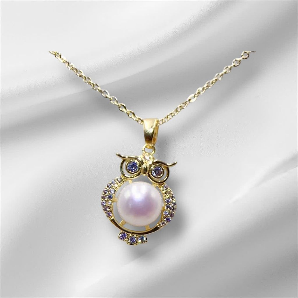 Dây Chuyền Mặt Cú Đêm Owl Đính Ngọc Trai Tự Nhiên MADAME HIEN PEARLS Cho Nữ MN057