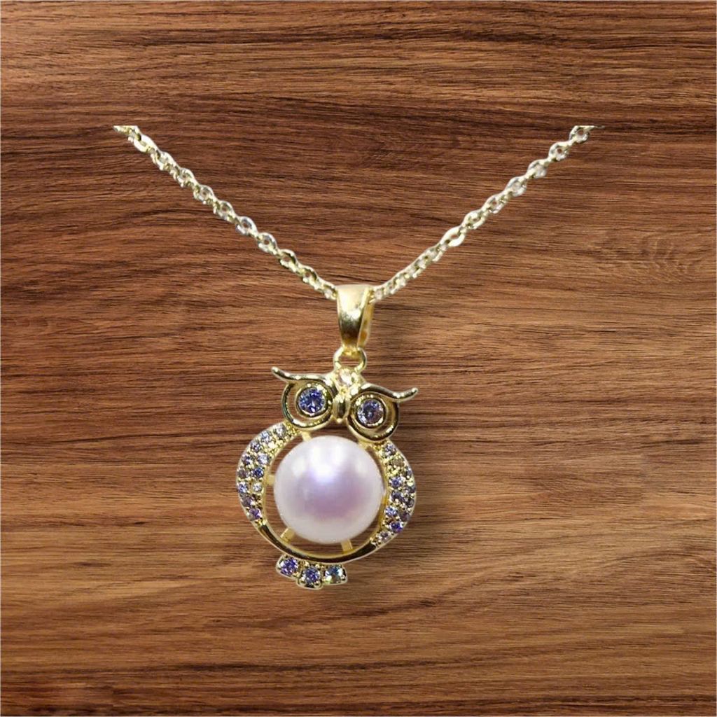 Dây Chuyền Mặt Cú Đêm Owl Đính Ngọc Trai Tự Nhiên MADAME HIEN PEARLS Cho Nữ MN057