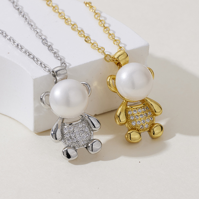 Mặt Dây Chuyền Ngọc Trai Tự Nhiên Khung Gấu Trúc Đáng Yêu MADAME HIEN PEARLS Cho Nữ MN059