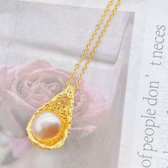 Vòng Cổ Mặt Dây Chuyền Ngọc Trai Dáng Tổ Chim Vàng Golden Nest MN038