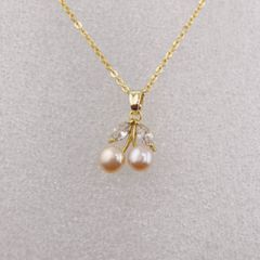 Vòng cổ Mặt Ngọc Trai Tự Nhiên Dáng 2 Quả Cherry MADAME HIEN PEARLS Dễ Thương MN042