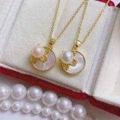Mặt Vòng Cổ Phiến Hoa Đính Hạt Ngọc Trai Đáng Yêu MADAME HIEN PEARLS MN045