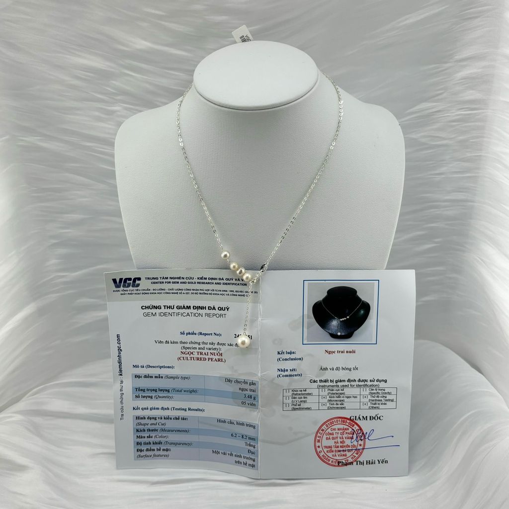 Vòng Cổ Choker Bạc s925 Đính Ngọc Trai Dáng Chữ Y Thanh Tú MADAME HIEN PEARLS Cho Nữ MT030