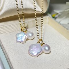 Mặt Dây Chuyền Ngọc Trai Baroque Tự Nhiên Hình Ngôi Sao Phối Viên Ngọc Trai Giọt Nước MADAME HIEN PEARLS MB034