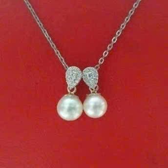 Mặt Dây Chuyền Ngọc Trai Mặn Tự Nhiên Khung Bạc Phối Đá Lấp Lánh Tối Giản Sang Trọng MADAME HIEN PEARLS MT034