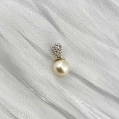 Mặt Dây Chuyền Ngọc Trai Mặn Tự Nhiên Khung Bạc Phối Đá Lấp Lánh Tối Giản Sang Trọng MADAME HIEN PEARLS MT034