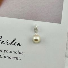 Mặt Dây Chuyền Ngọc Trai Mặn Tự Nhiên Khung Bạc Phối Đá Lấp Lánh Tối Giản Sang Trọng MADAME HIEN PEARLS MT034