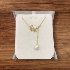 Dây Chuyền Mặt Ngọc Trai Tròn Tự Nhiên Phối Lá Bạch Quả Ginkgo MADAME HIEN PEARLS Cho Nữ MG035