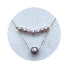 Dây Chuyền s925 Mặt Cười Hạt Tròn Tím 2 Dây Hạt Lạ Mắt MADAME HIEN PEARLS Cho Nữ MT041