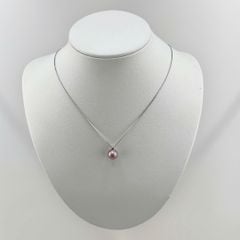 Dây Chuyền Bạc s925 Mặt Ngọc Trai Tím Tròn Tự Nhiên 10mm Tối Giản MADAME HIEN PEARLS MT044T