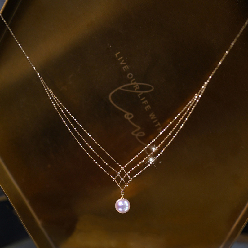 Mặt Dây Chuyền Đính Hạt Ngọc Trai Đan Lưới Tối Giản Sang Trọng MADAME HIEN PEARLS Cho Nữ MT050