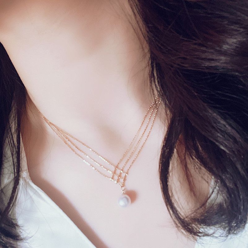Mặt Dây Chuyền Đính Hạt Ngọc Trai Đan Lưới Tối Giản Sang Trọng MADAME HIEN PEARLS Cho Nữ MT050