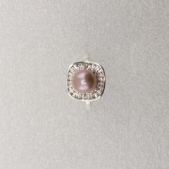 Nhẫn Bạc Ý s925 Đính Ngọc Trai Tự Nhiên 7-8mm Mặt Vuông Đính Đá Zircon BYNN002