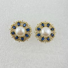 Bông Tai Ngọc Trai Tự Nhiên Đính Đá Sắc Màu Sang Trọng MADAME HIEN PEARLS BTN167
