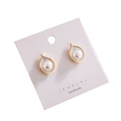 Bông Tai Ngọc Trai Tự Nhiên Mặt Vỏ Sò Nhân Ngọc Trai Sang Trọng MADAME HIEN PEARLS Cho Nữ BTN280
