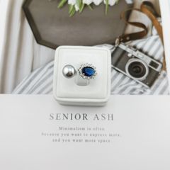 Nhẫn Ngọc Trai Tự Nhiên Đính Đá Quý Sapphire  Sang Trọng MADAME HIEN PEARLS Unisex Nam Nữ NN064