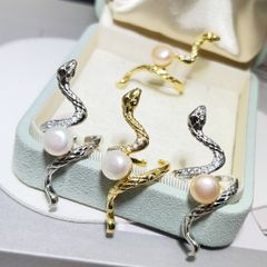 Nhẫn Ngọc Trai Tự Nhiên Dáng Rắn Cá Tính Unisex Nam Nữ MADAME HIEN PEARLS NN086