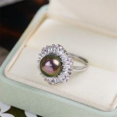 Nhẫn Ngọc Trai Tự Nhiên Phong Cách Pháo Hoa Đính Viền Pha Lê Sang Trọng MADAME HIEN PEARLS Cho Nữ NN133