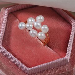 Nhẫn Ngọc Trai Tua Rua Tự Nhiên Hạt Gạo Kiểu Mở MADAME HIEN PEARLS Cho Nữ NG012