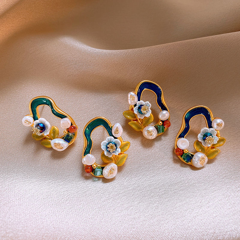 [Designer Jewelry] Bông Tai Ngọc Trai Baroque Niche Phong Cách Monet Garden MADAME HIEN PEARLS Sang Trọng BTB115