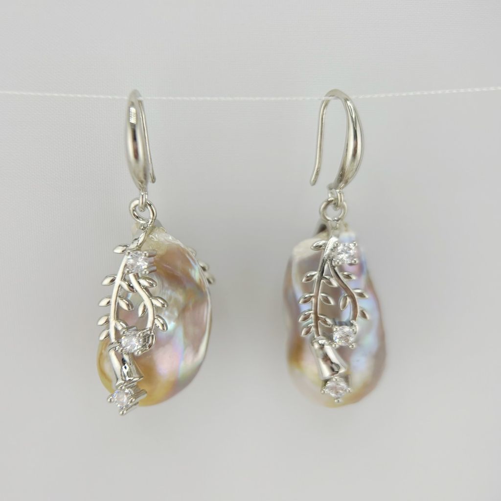 Bông Tai Ngọc Trai Dị Khủng 18-20mm Baroque Đính Khoen Hoa Cầu Kỳ Thời Trang Đại Gia Quý Phái MADAME HIEN PEARLS BTB075A,B,C,D