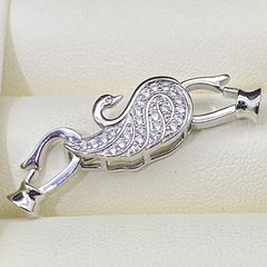 Chốt Khoá Mặt Vòng cổ Hoặc Vòng Tay Mạ Vàng 14k Mặt Khoá Thiên Nga Đá Quý Sang Trọng MADAME HIEN PEARLS PKKC012