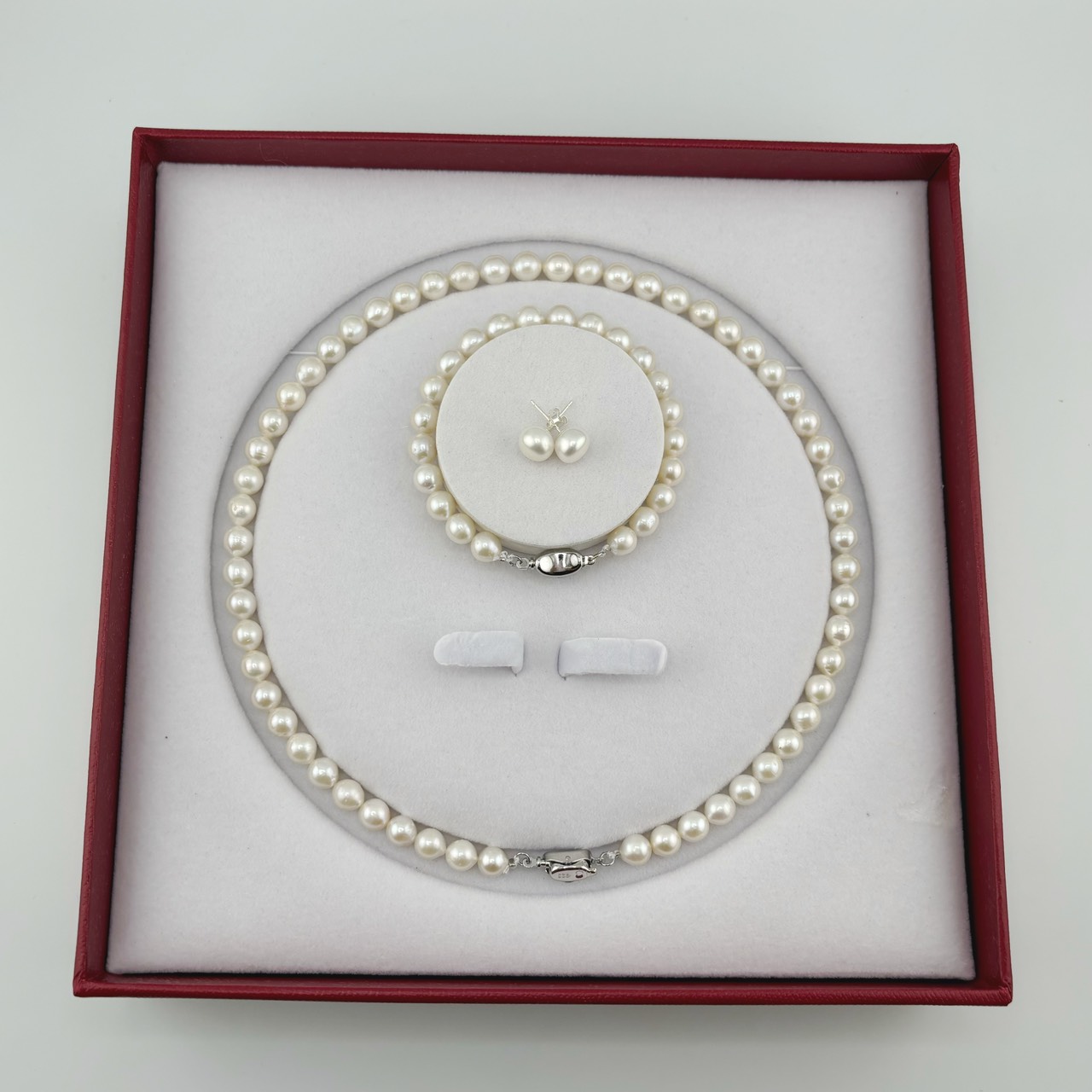 [Kèm Kiểm Định] Set Bộ Trang Sức Ngọc Trai Trắng Tròn Tự Nhiên Hạt Đẹp 7-8mm Gồm Vòng cổ và Vòng Tay MADAME HIEN PEARLS