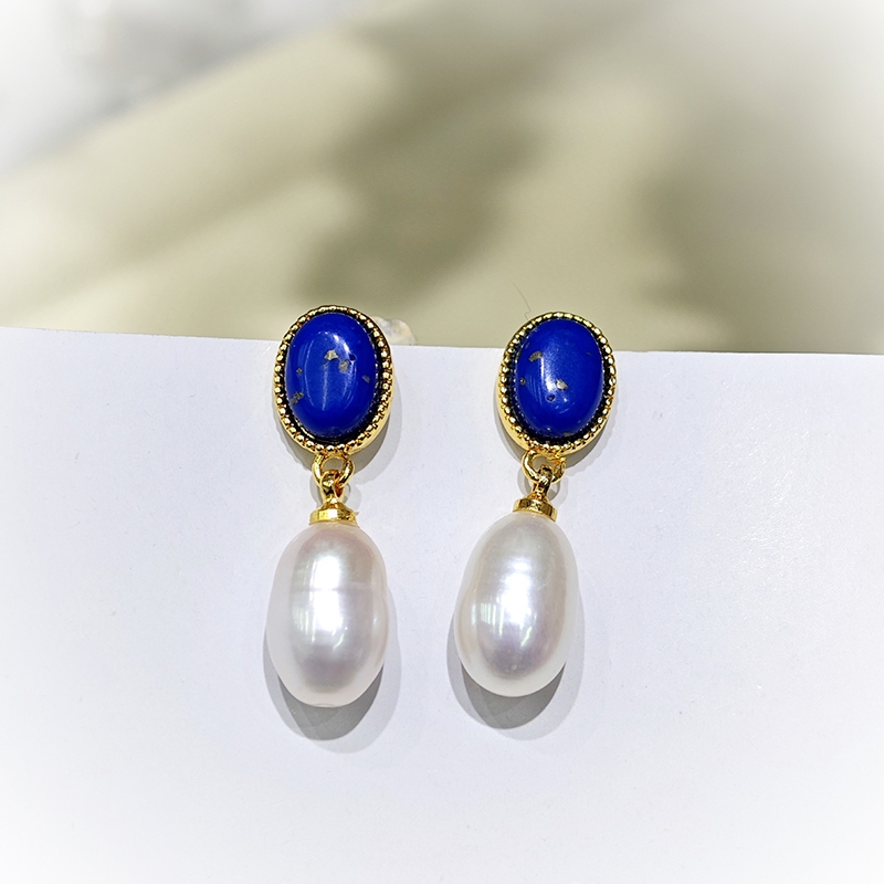 Bông Tai Ngọc Trai Kim Bạc S925 Phong Cách Cổ Điển Châu Âu Fritillaria MADAME HIEN PEARLS Cho Nữ BTG043
