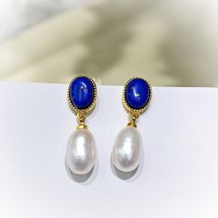 Bông Tai Ngọc Trai Kim Bạc S925 Phong Cách Cổ Điển Châu Âu Fritillaria MADAME HIEN PEARLS Cho Nữ BTG043