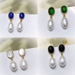 Bông Tai Ngọc Trai Kim Bạc S925 Phong Cách Cổ Điển Châu Âu Fritillaria MADAME HIEN PEARLS Cho Nữ BTG043