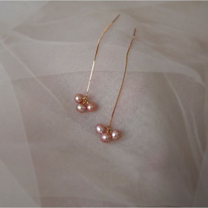 Bông Tai Ngọc Trai Nước Ngọt Tự Nhiên Hạt Nhỏ, Bông Tai Dài Thanh Lịch MADAME HIEN PEARLS BTT030