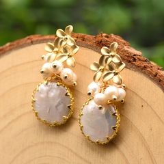 Bông tai ngọc trai Sang Trọng phong cách Baroque Pháp Madame Hien Pearls BTB023