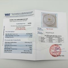 Bộ Set Vòng Cổ, Vòng Tay và Bông Tai Ngọc Trai Trắng Tròn Hoàn Hảo 9-10mm Grade AAAA KÈM KIỂM ĐỊNH ST003TR