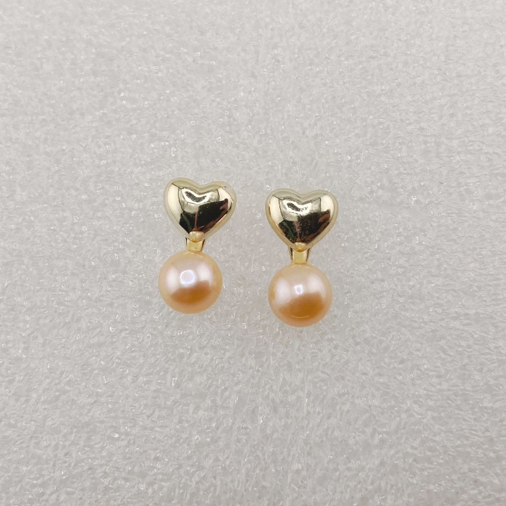 Bông Tai Ngọc Trai Tự Nhiên Khung Hình Trái Tim Tình Yêu Đáng Yêu Cho Nữ BTN046