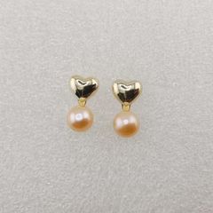 Bông Tai Ngọc Trai Tự Nhiên Khung Hình Trái Tim Tình Yêu Đáng Yêu Cho Nữ BTN046