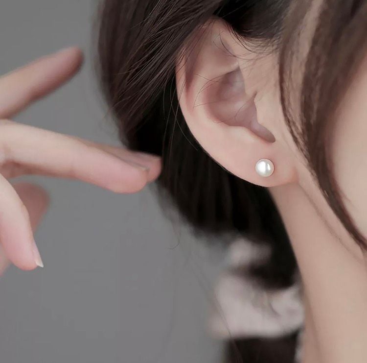 Bông tai Nụ Ngọc Trai Chuôi Bạc Ý s925 Madame Hien Pearls Thời trang tối giản BTN0BD056