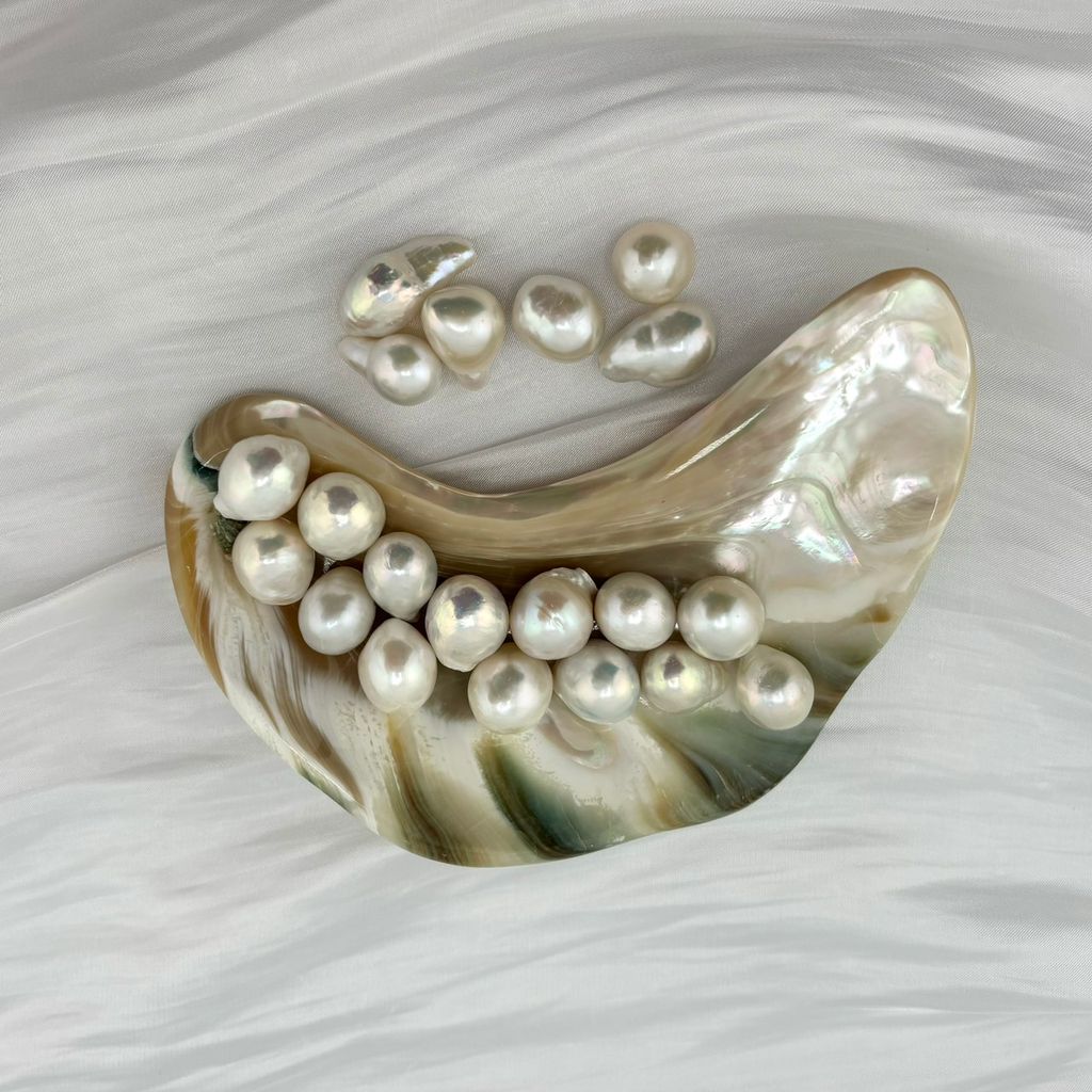 Hạt Ngọc Trai Dị Baroque Trắng Dáng Tự Nhiên 13-16mm Độ Bóng Cao AAA VIP MADAME HIEN PEARLS HB001TR