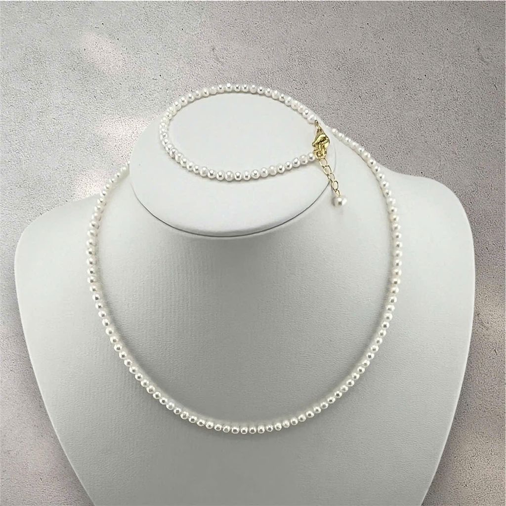 Set Bộ Trang Sức Ngọc Trai Hạt Tròn Nhí 3-4mm Khoá Tua Rua Đính Hạt Trai Nhí Đáng Yêu MADAME HIEN PEARLS SCT045