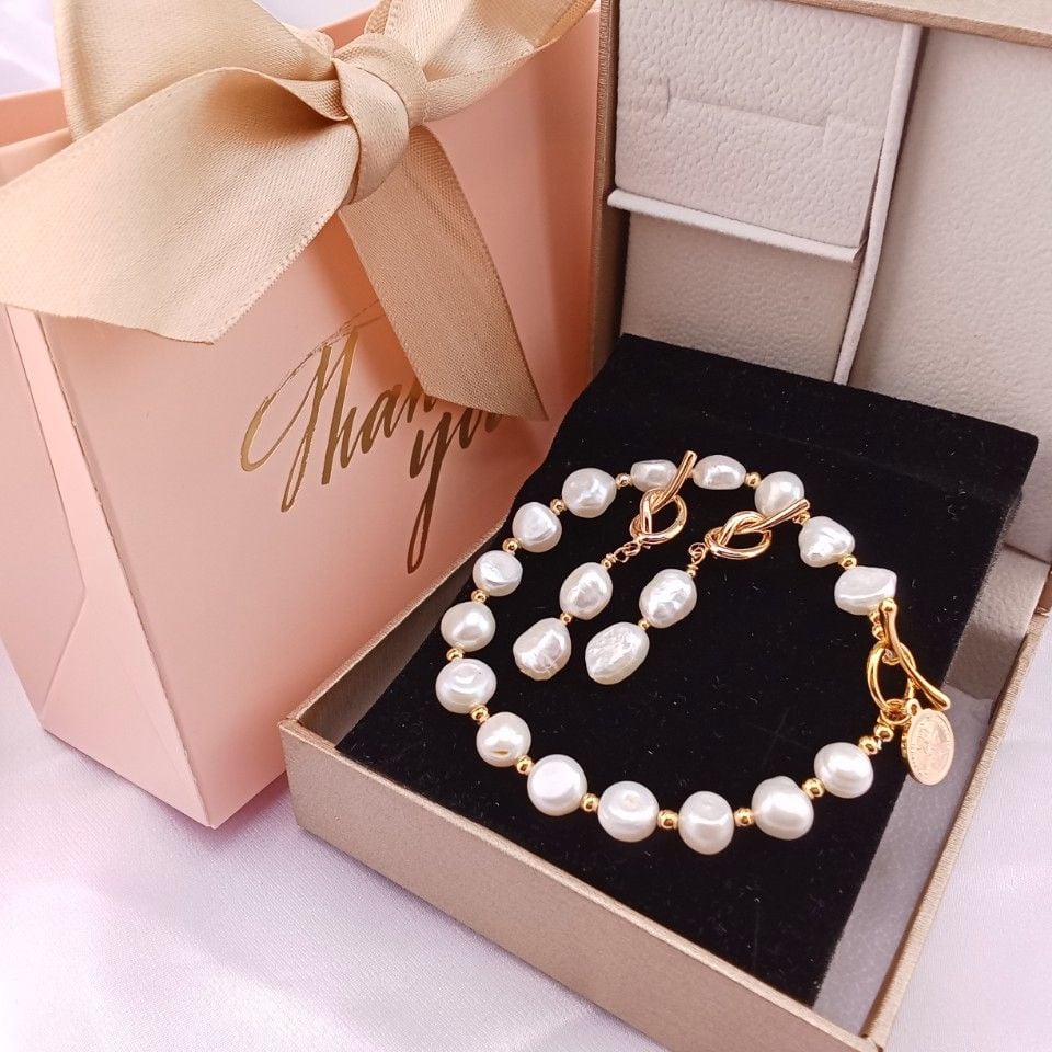 SET XU_ Bộ Nữ Trang MADAME HIEN PEARL Đính Hạt trai Tự Nhiên Nước Ngọt Cổ Điển, Thời Thượng