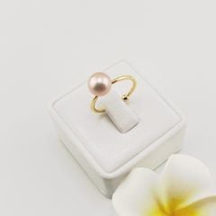 Nhẫn Ngọc Trai Tối Giản Khung Vàng Đính 1 Hạt Ngọc Trai Tự Nhiên Thời Trang NN012